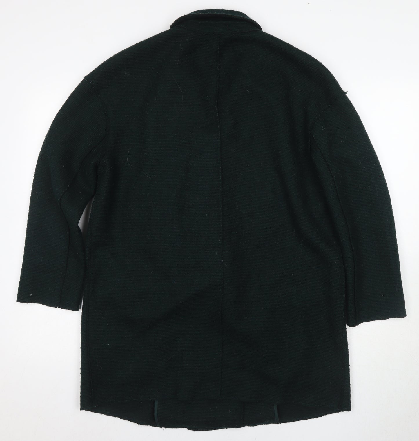 Zara Women's Black Pea Coat Size 6 Wool Blend Long