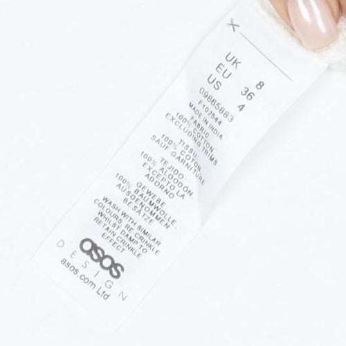 ASOS White Cotton Lace Skirt for Women, Size 8