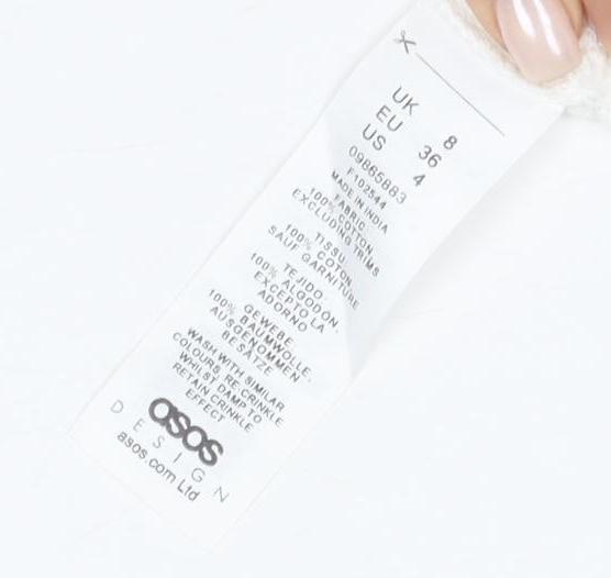 ASOS White Cotton Lace Skirt for Women, Size 8