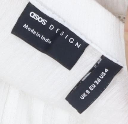 ASOS White Cotton Lace Skirt for Women, Size 8