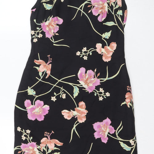 Caroll Women's Black Floral Shift Dress Size 10