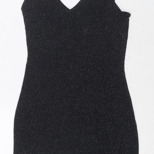 Prettylittlething Women's Black Slip Dress Size 8