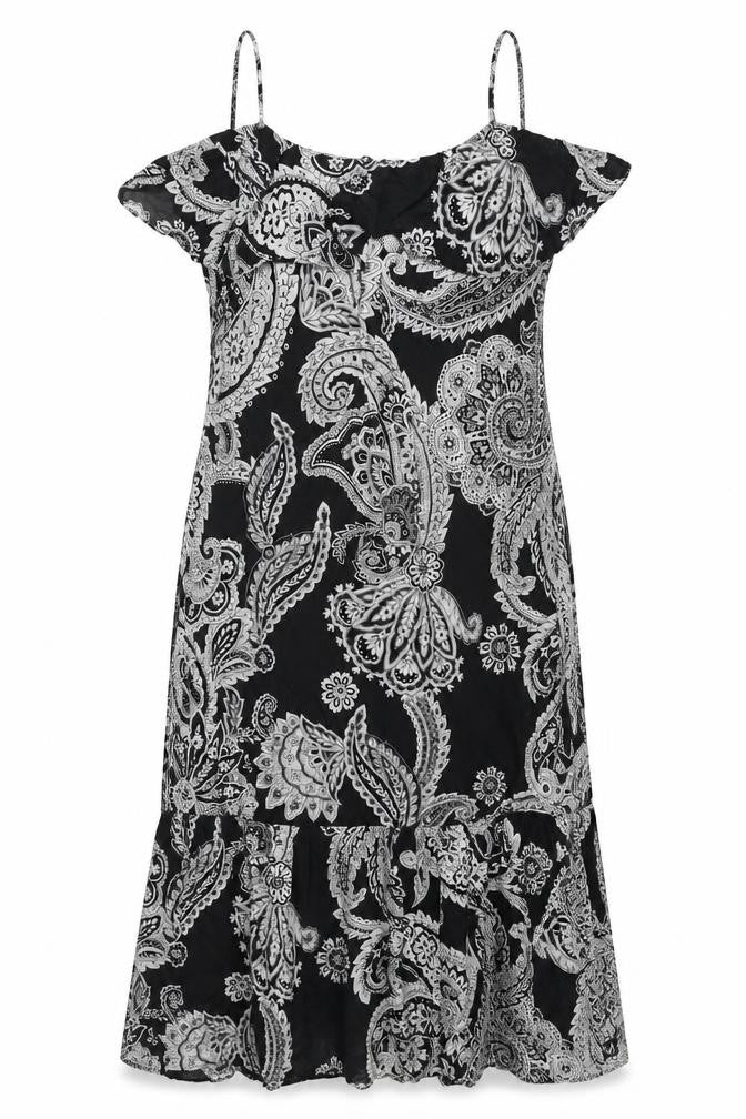Noa-Noa Women's Black Paisley Dress Size 14 Summer