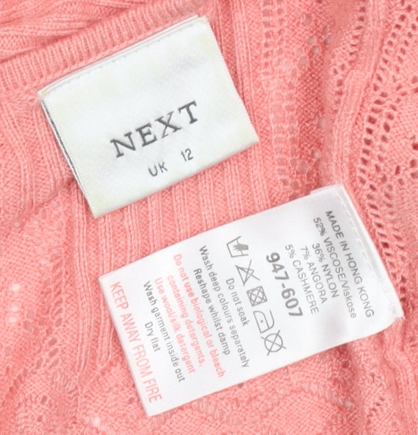 Next Women's Pink V-Neck Cardigan, Size 12, Knit