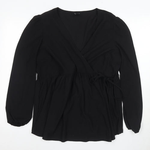 New Look Women's Black Wrap Dress, Size 20, Long Sleeve