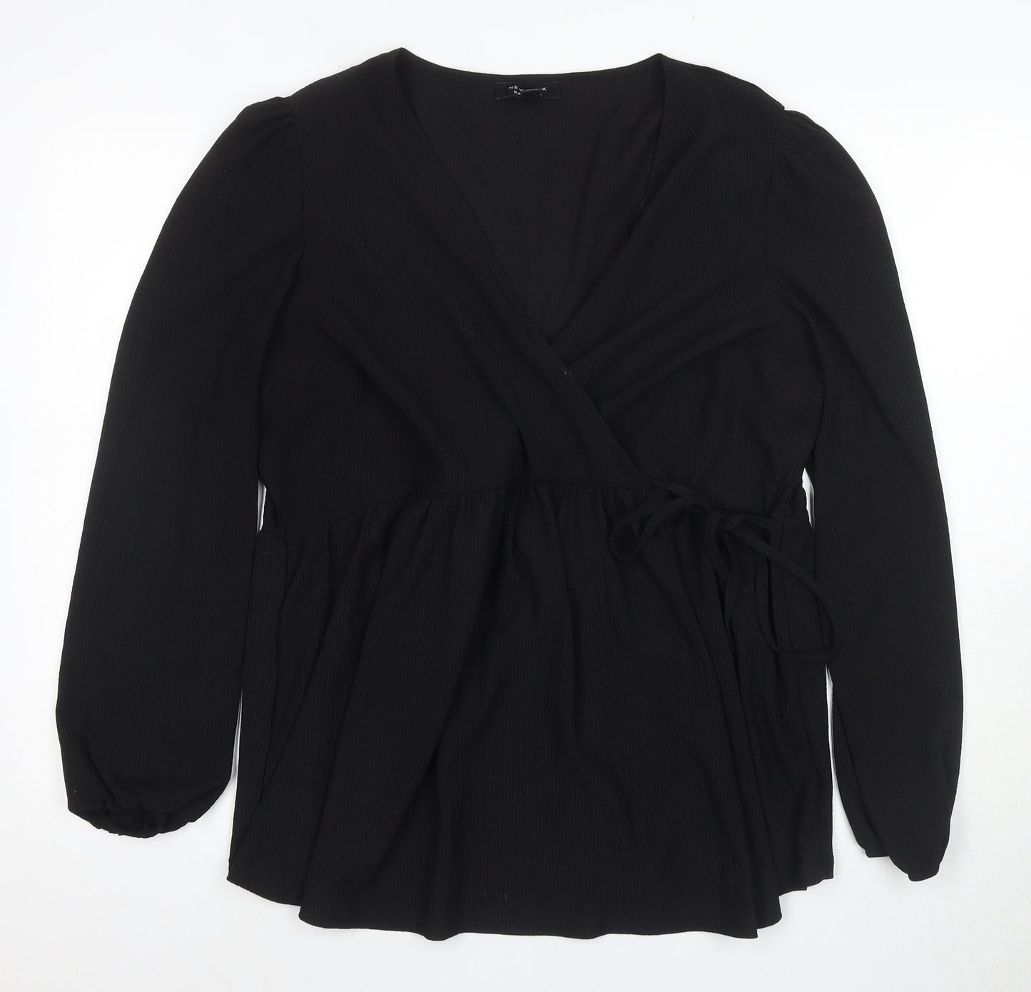 New Look Women's Black Wrap Dress, Size 20, Long Sleeve