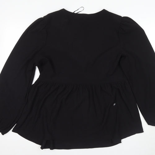 New Look Women's Black Wrap Dress, Size 20, Long Sleeve