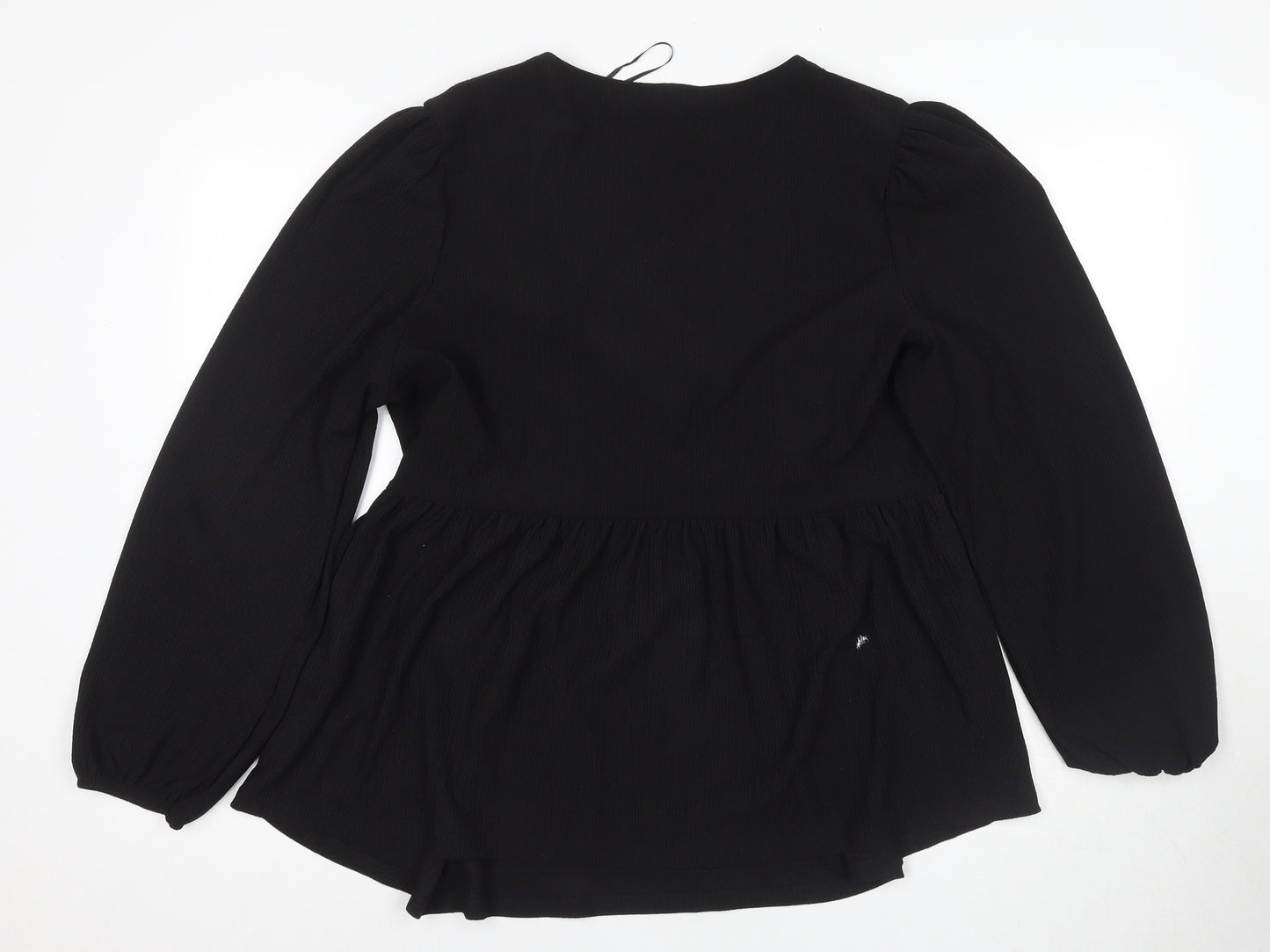New Look Women's Black Wrap Dress, Size 20, Long Sleeve