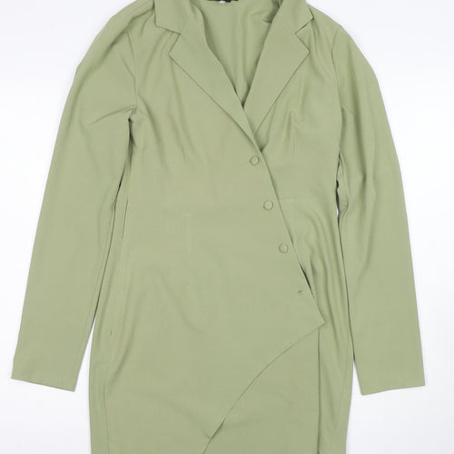 PrettyLittleThing Green Women's Jacket Dress Size 10