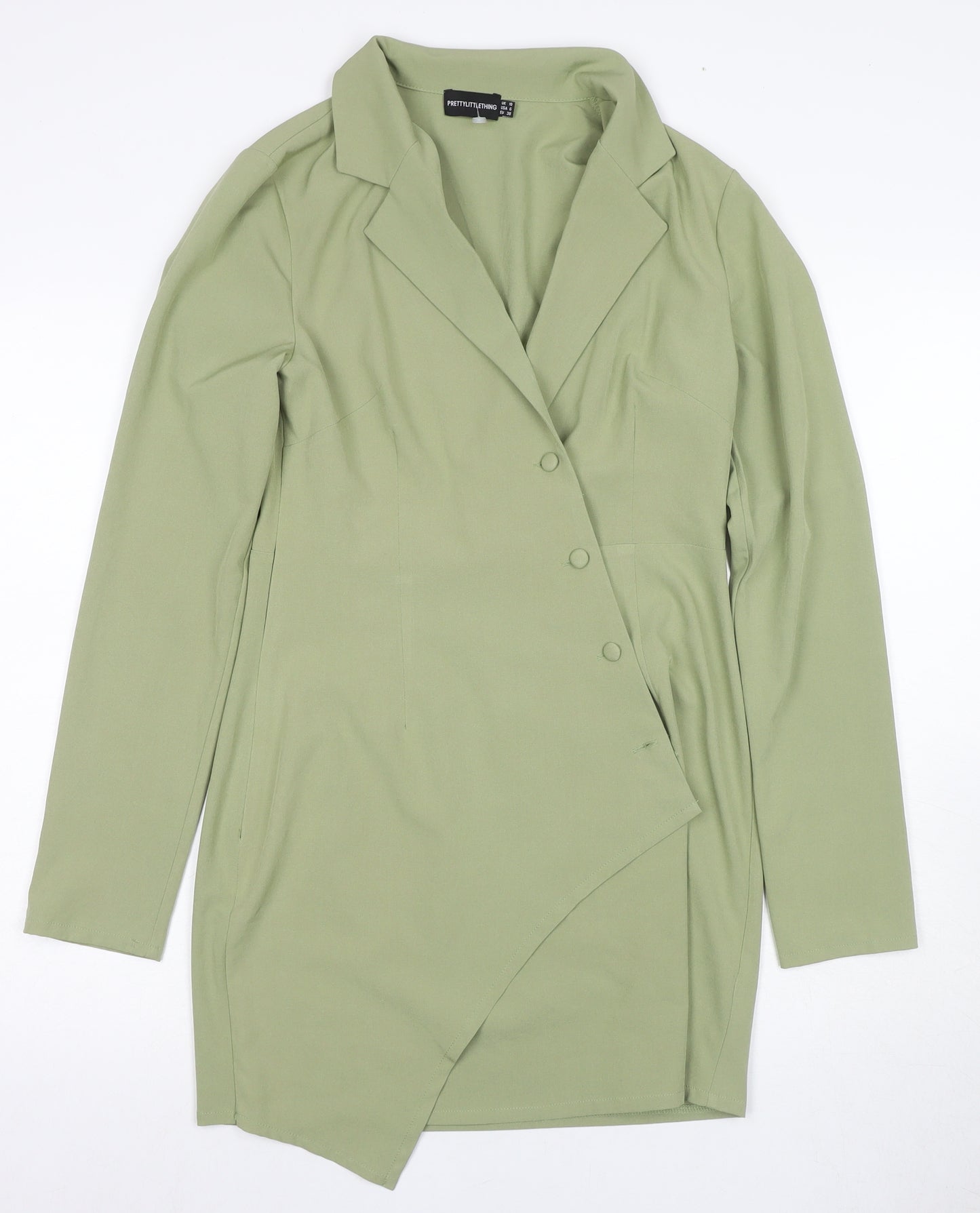 PrettyLittleThing Green Women's Jacket Dress Size 10