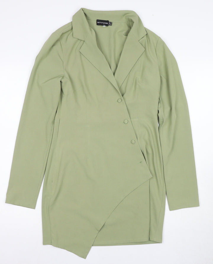 PrettyLittleThing Green Women's Jacket Dress Size 10