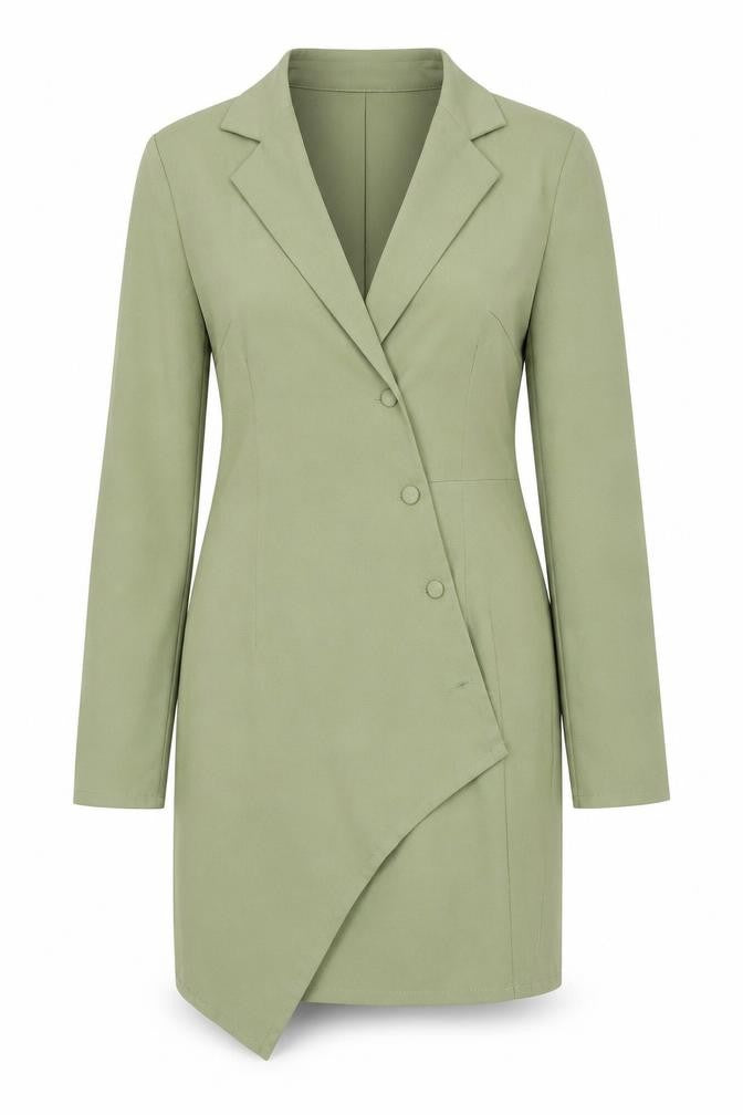 Front view of PRETTYLITTLETHING Green Women's Jacket Dress, size 10