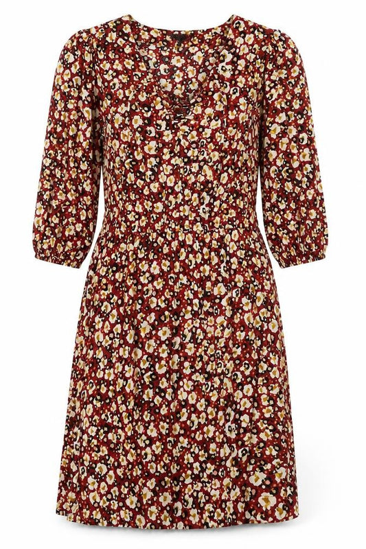 Front view of Next Women's Multicoloured Floral A-Line Dress, size 12