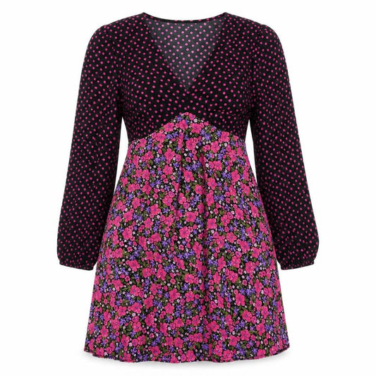 Front view of New Look Women's Floral Wrap Dress, size 12