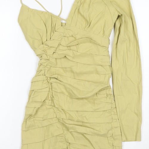 Zara Women's Green Bodycon Dress Size S