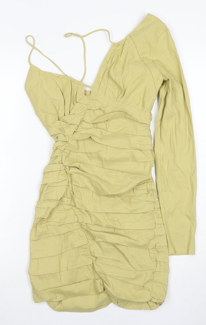 Zara Women's Green Bodycon Dress Size S