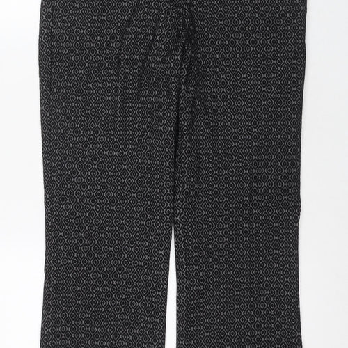 H&M Women's Black Geometric Trousers Size 12