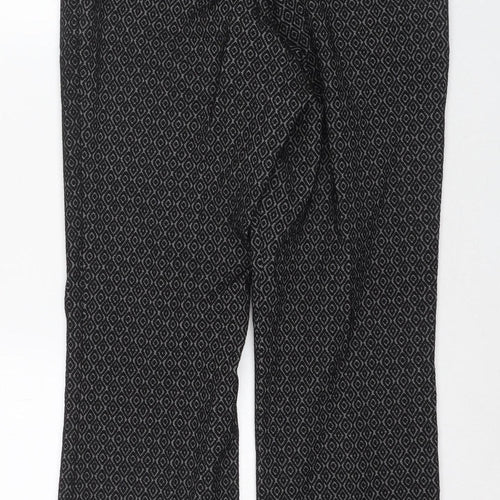 H&M Women's Black Geometric Trousers Size 12