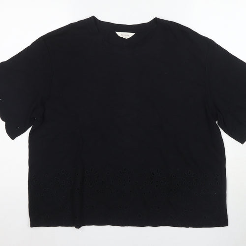 Marks and Spencer Women's Black T-Shirt - Size 16