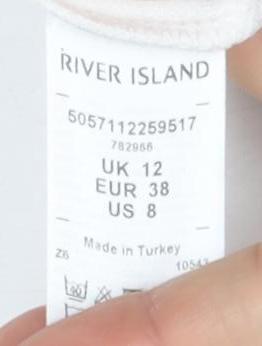 River Island Women's White Long Sleeve Button-Up Top