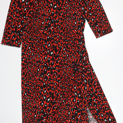 Next Women's Animal Print Midi Wrap Dress, Size 12
