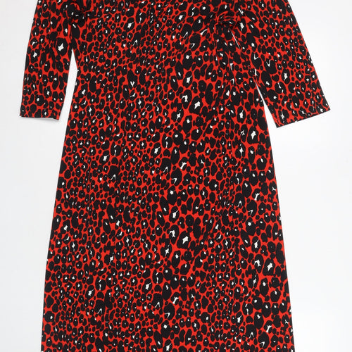 Next Women's Animal Print Midi Wrap Dress, Size 12