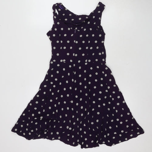 Apricot Women's Asymmetric Polka Dot A-Line Dress XS