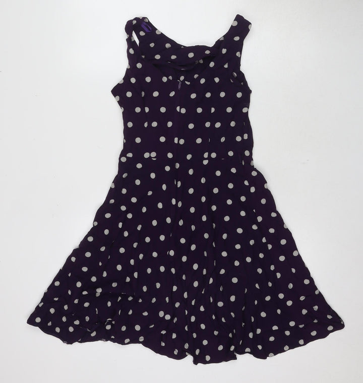 Apricot Women's Asymmetric Polka Dot A-Line Dress XS