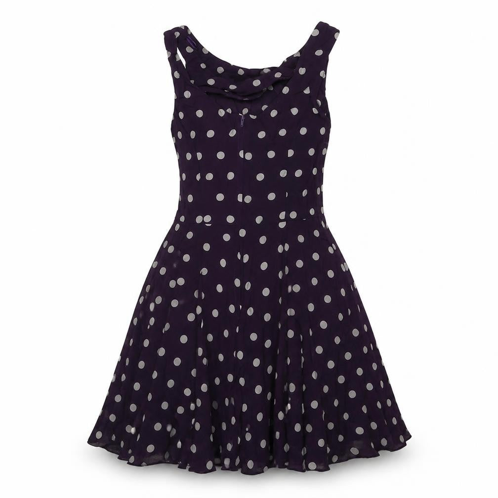 Apricot Women's Asymmetric Polka Dot A-Line Dress XS