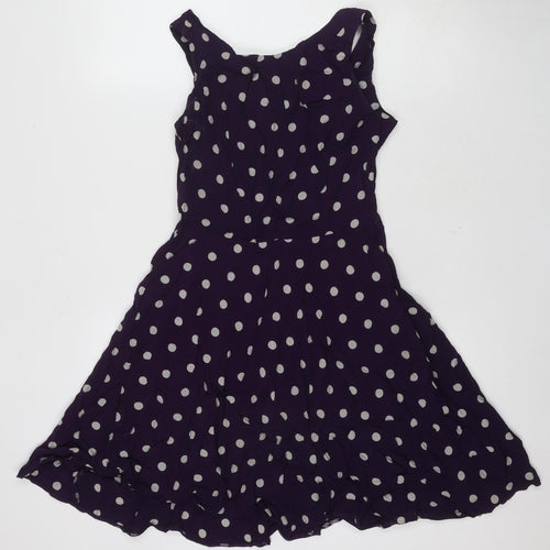 Apricot Women's Asymmetric Polka Dot A-Line Dress XS
