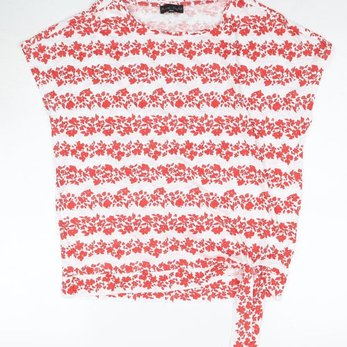 Paper Cranes Women's Red Floral T-Shirt, Size S