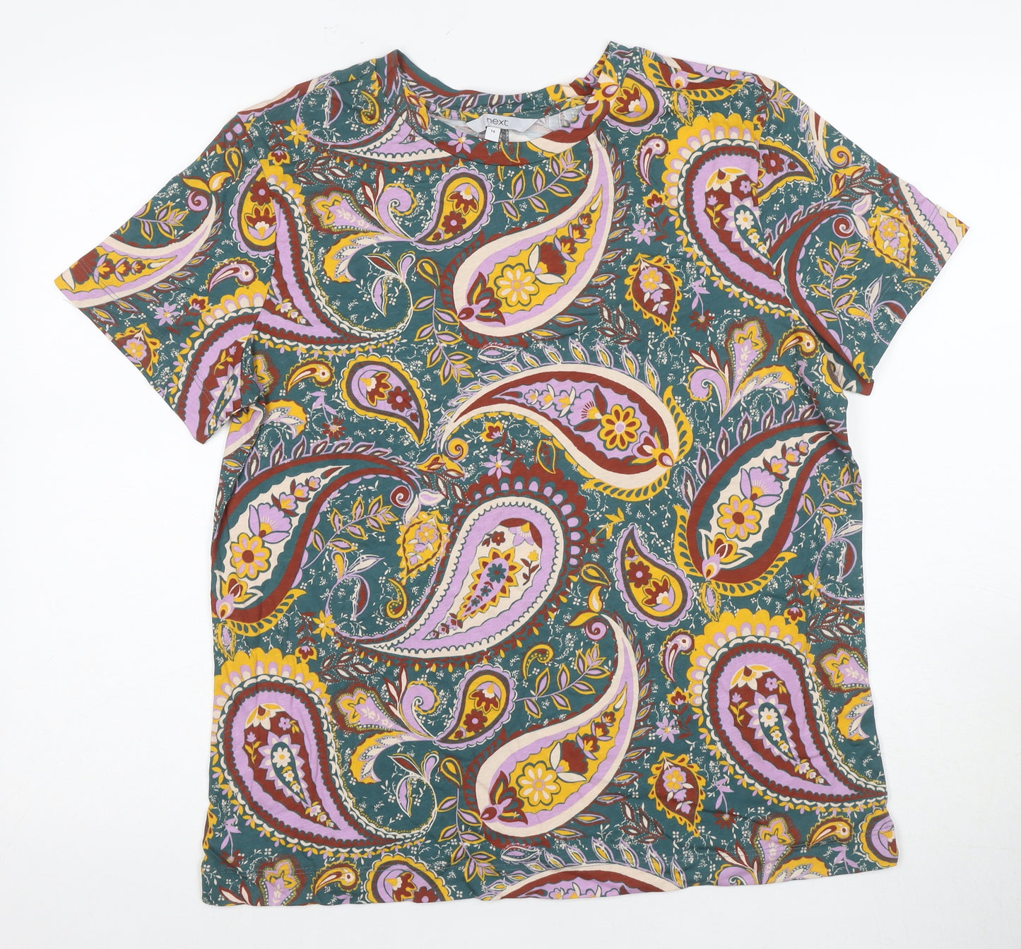 Next Women's Multicoloured Paisley T-Shirt, Size 14