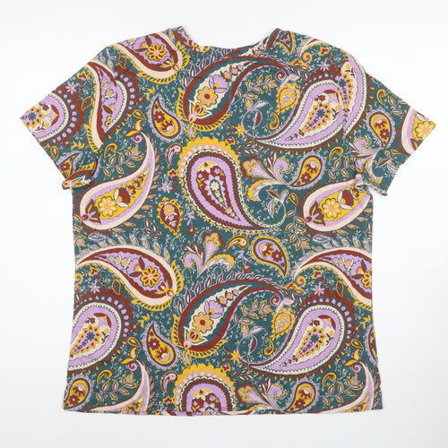 Next Women's Multicoloured Paisley T-Shirt, Size 14