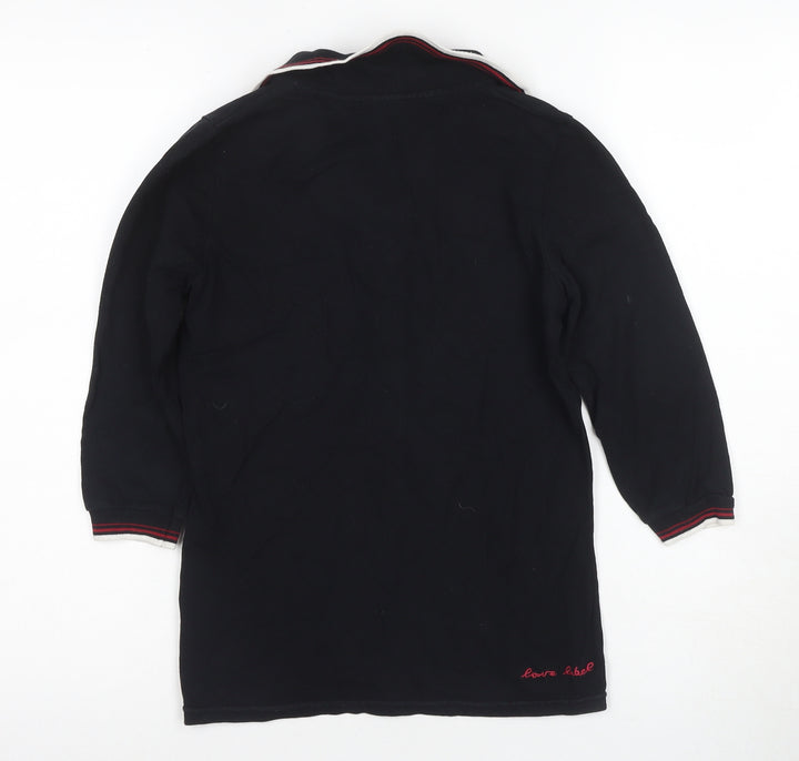 Love Label Women's Black Polo Top, Size 6, Excellent Condition