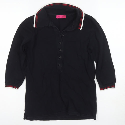 Love Label Women's Black Polo Top, Size 6, Excellent Condition