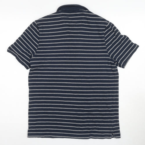 Farah Men's Blue Striped Polo Shirt Small