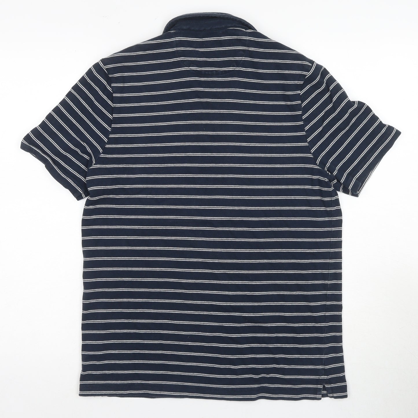 Farah Men's Blue Striped Polo Shirt Small
