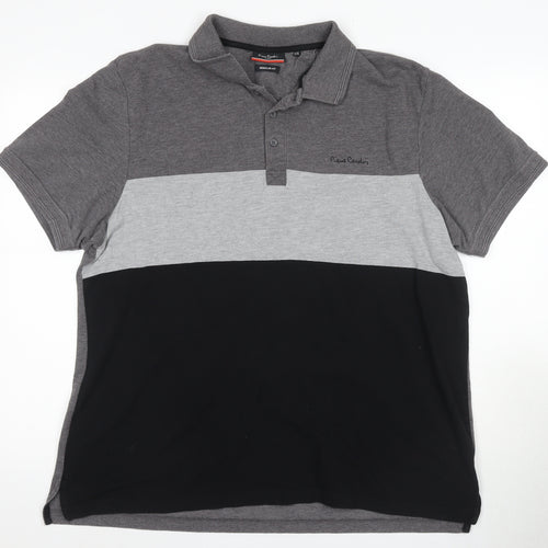 Pierre Cardin Men's Grey XXL Colourblock Polo