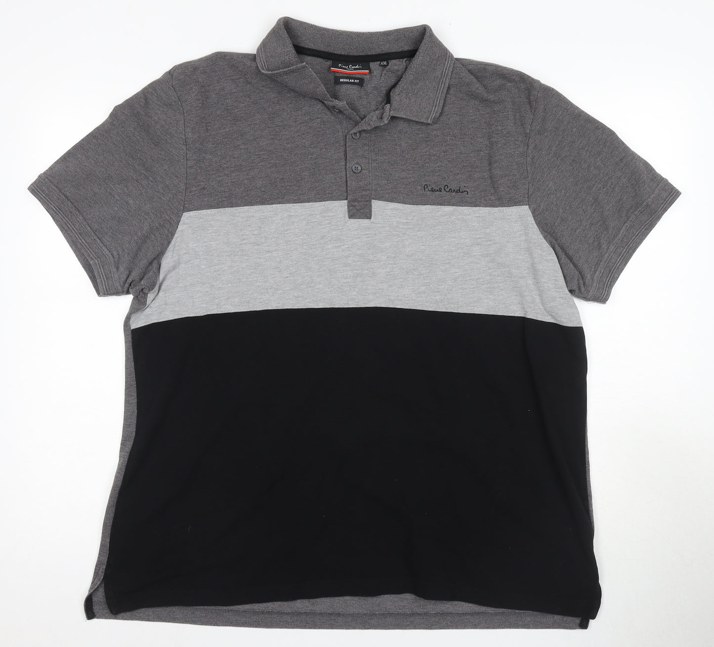 Pierre Cardin Men's Grey XXL Colourblock Polo