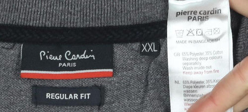 Pierre Cardin Men's Grey XXL Colourblock Polo
