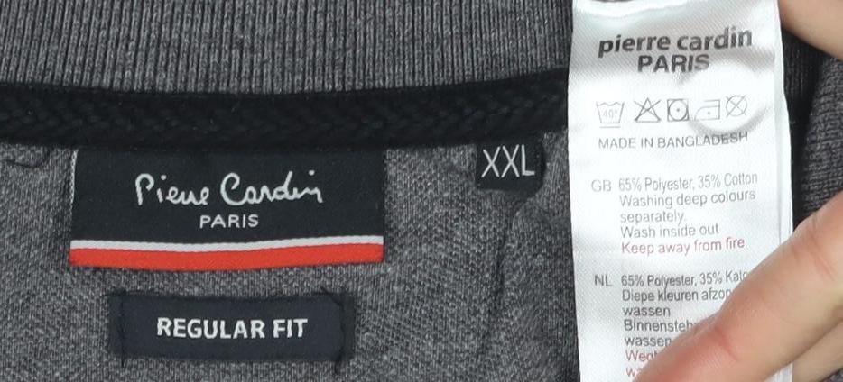 Pierre Cardin Men's Grey XXL Colourblock Polo