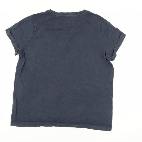 Jack Wills Women's Blue T-Shirt Size 10 Casual Crew Neck