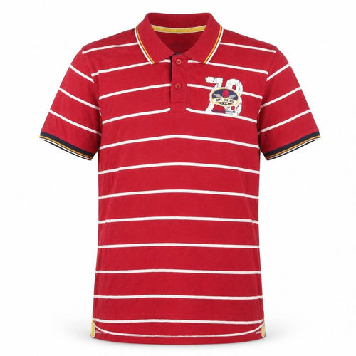 Sandstone Men's Red Striped Polo Shirt L, Casual Style