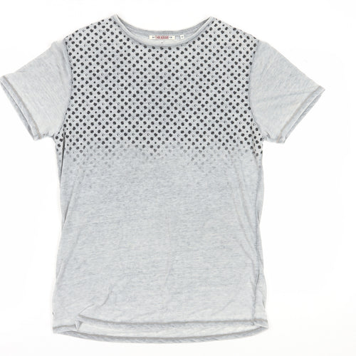 Threadbare Grey Polka Dot T-Shirt M Unisex