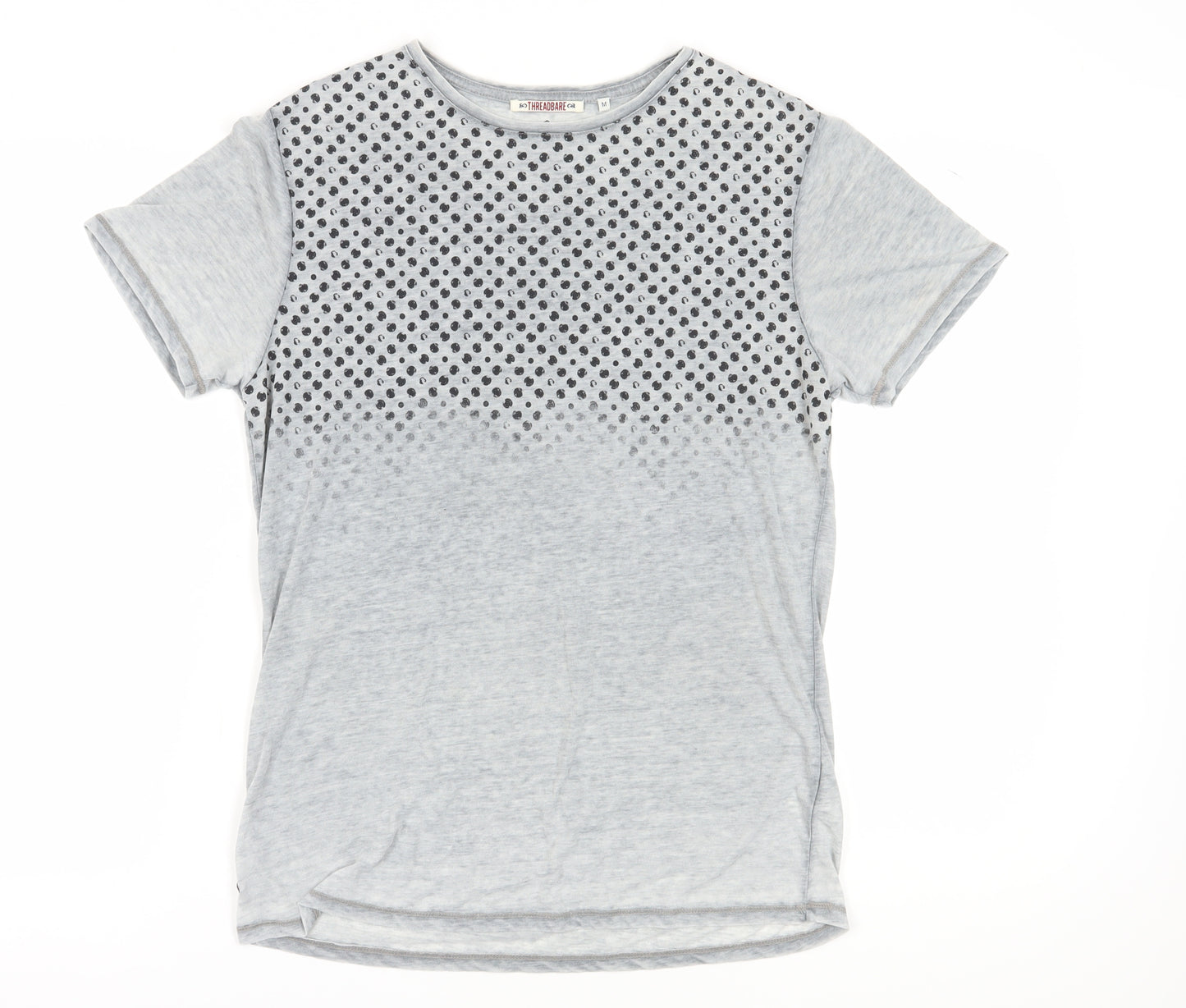 Threadbare Grey Polka Dot T-Shirt M Unisex