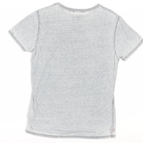 Threadbare Grey Polka Dot T-Shirt M Unisex
