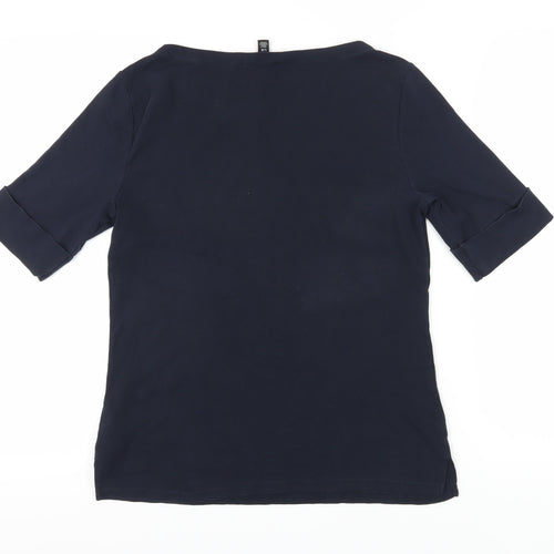 Ralph Lauren Women's Black Boat Neck Top