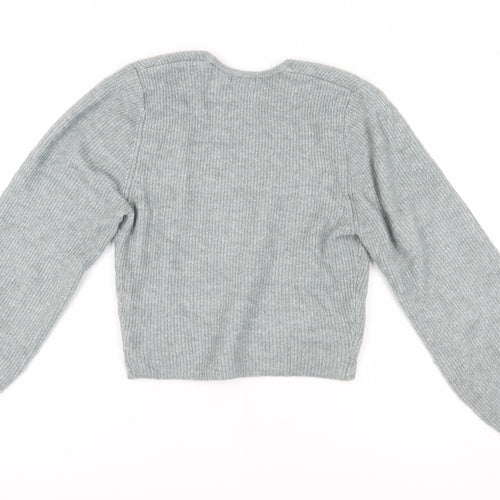 H&M Women's Grey Square Neck Jumper, Size S
