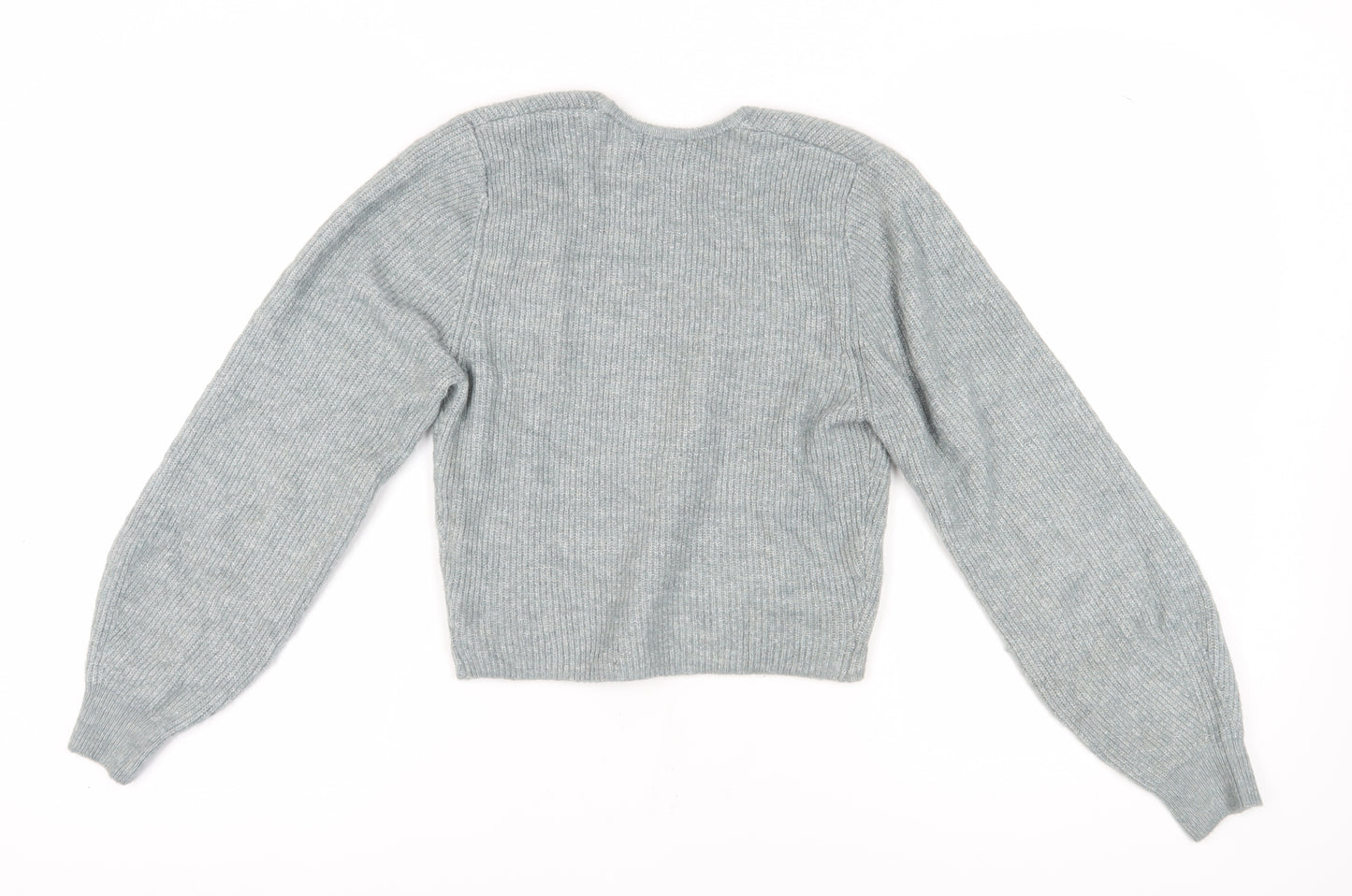 H&M Women's Grey Square Neck Jumper, Size S