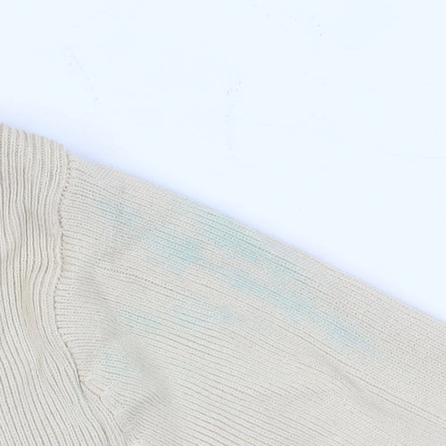 Nucci Women's Beige Cardigan L Embroidered Knit